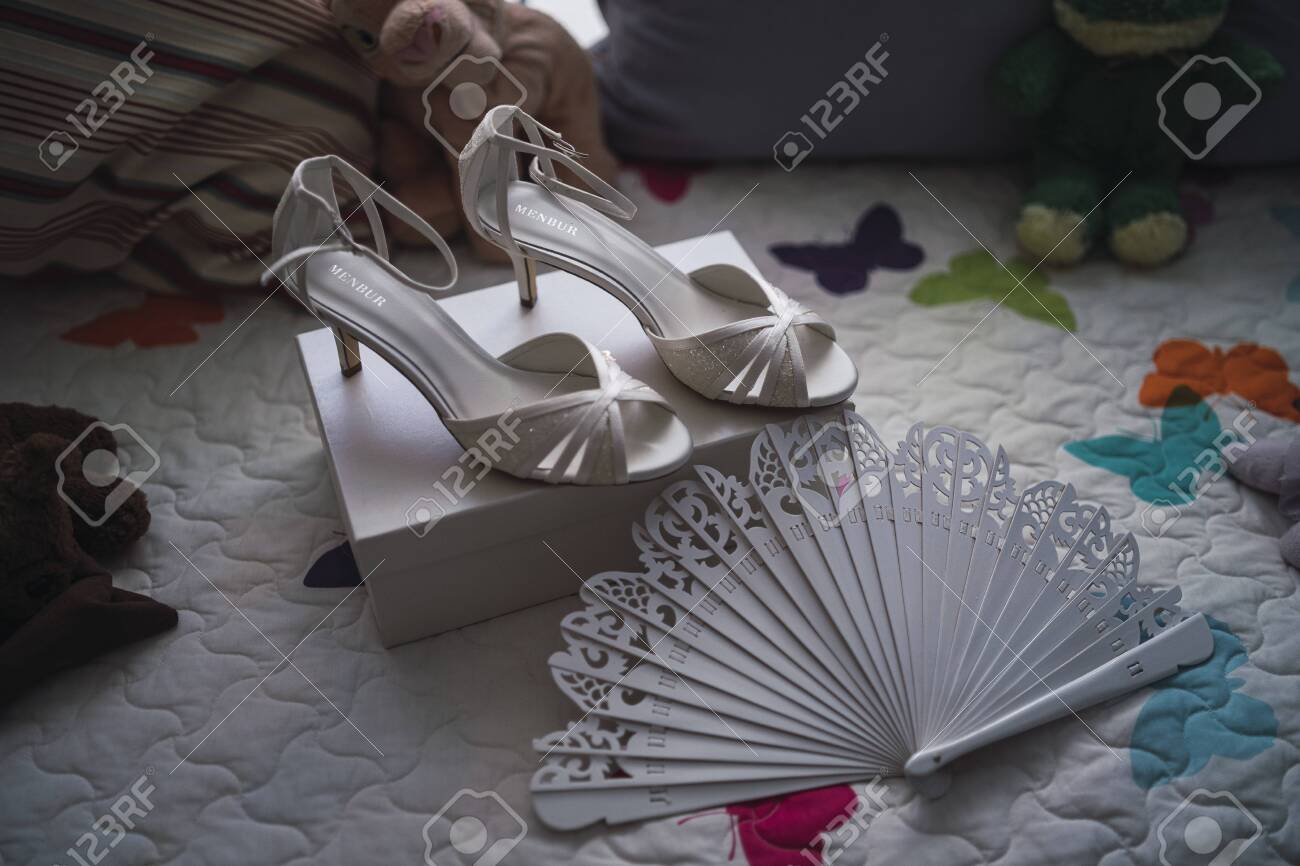 white wedding sandals