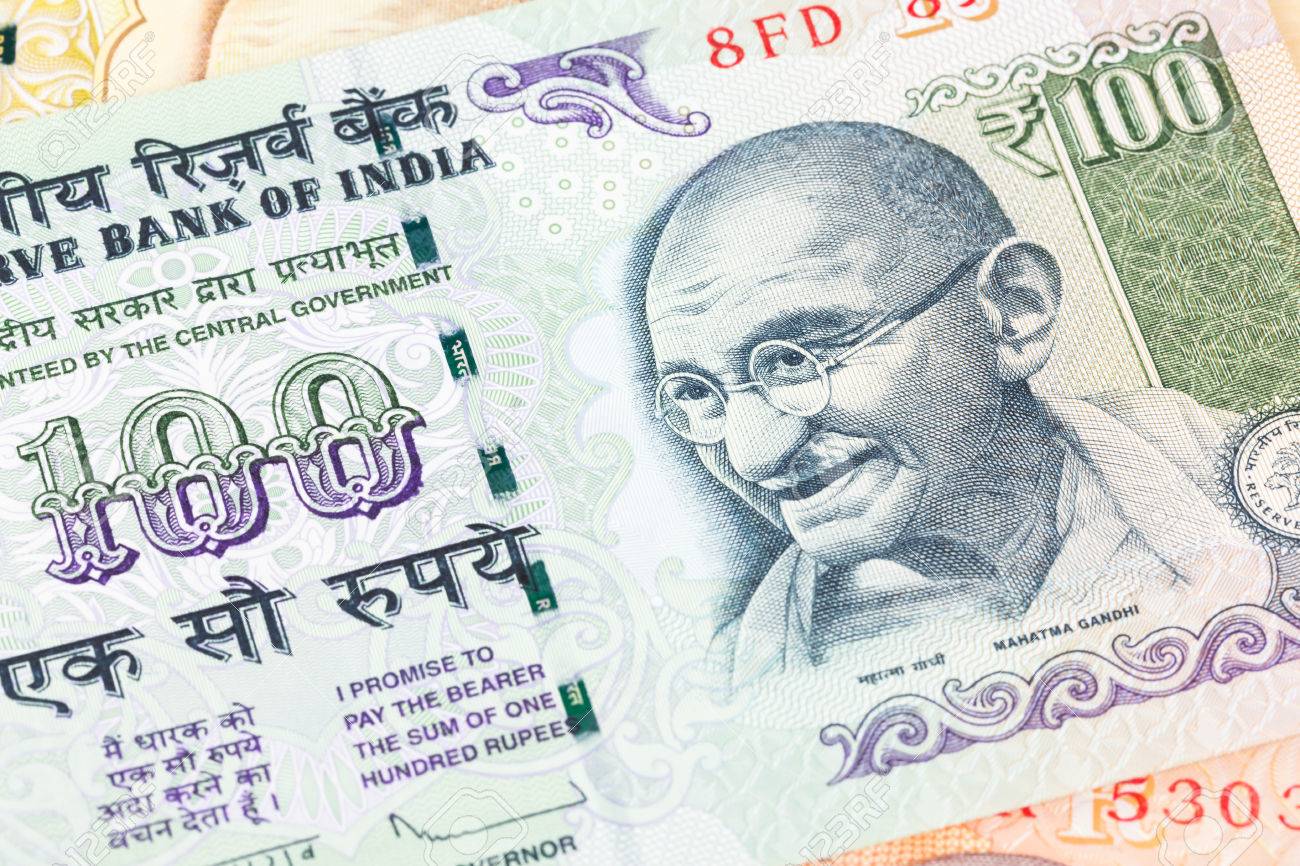 ガンジー インド ルピーお金紙幣クローズ アップにの写真素材・画像素材 Image 43115836