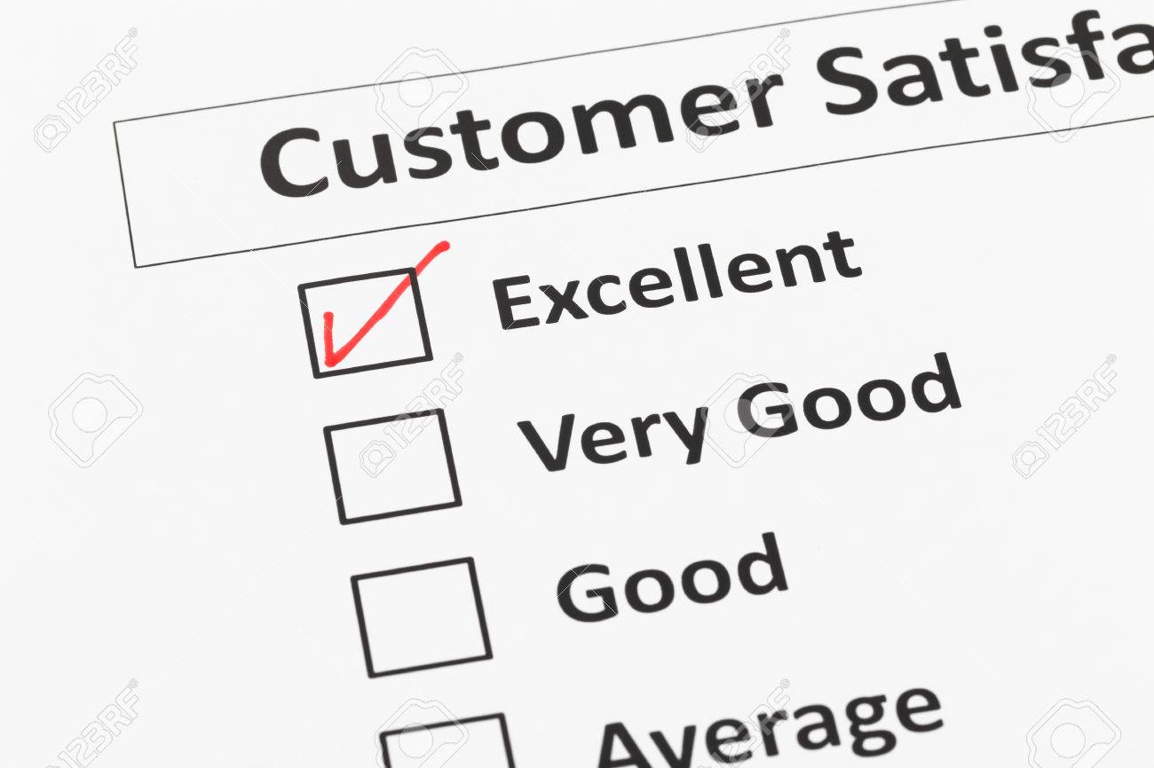 customer satisfaction survey checkbox with excellent tick stock satisfaction survey