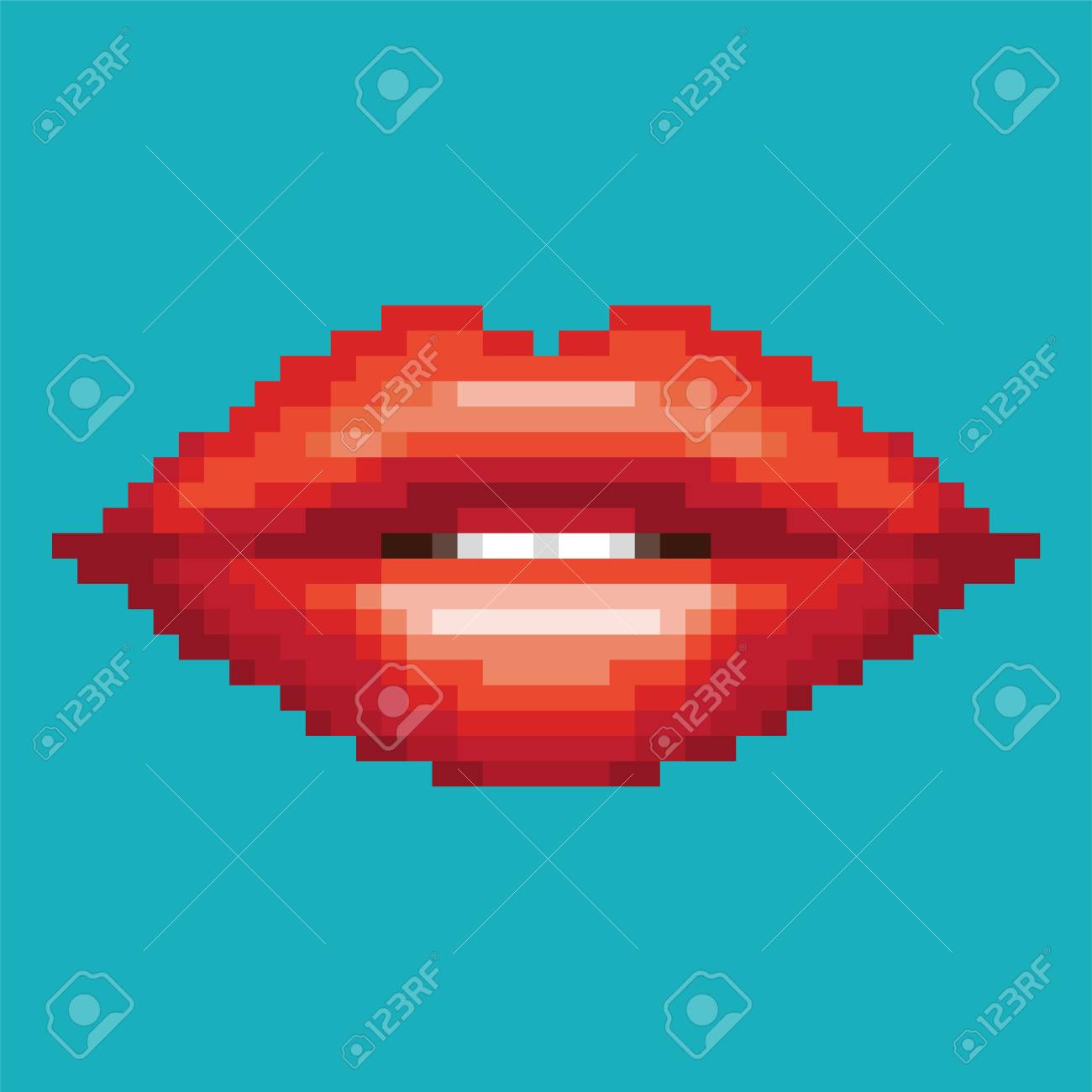 Lips Pixel Art Stock Illustration 507109480