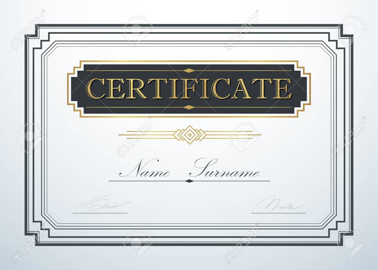 Certificate border frame template guide design. Chinese style. Retro vintage luxury for text.