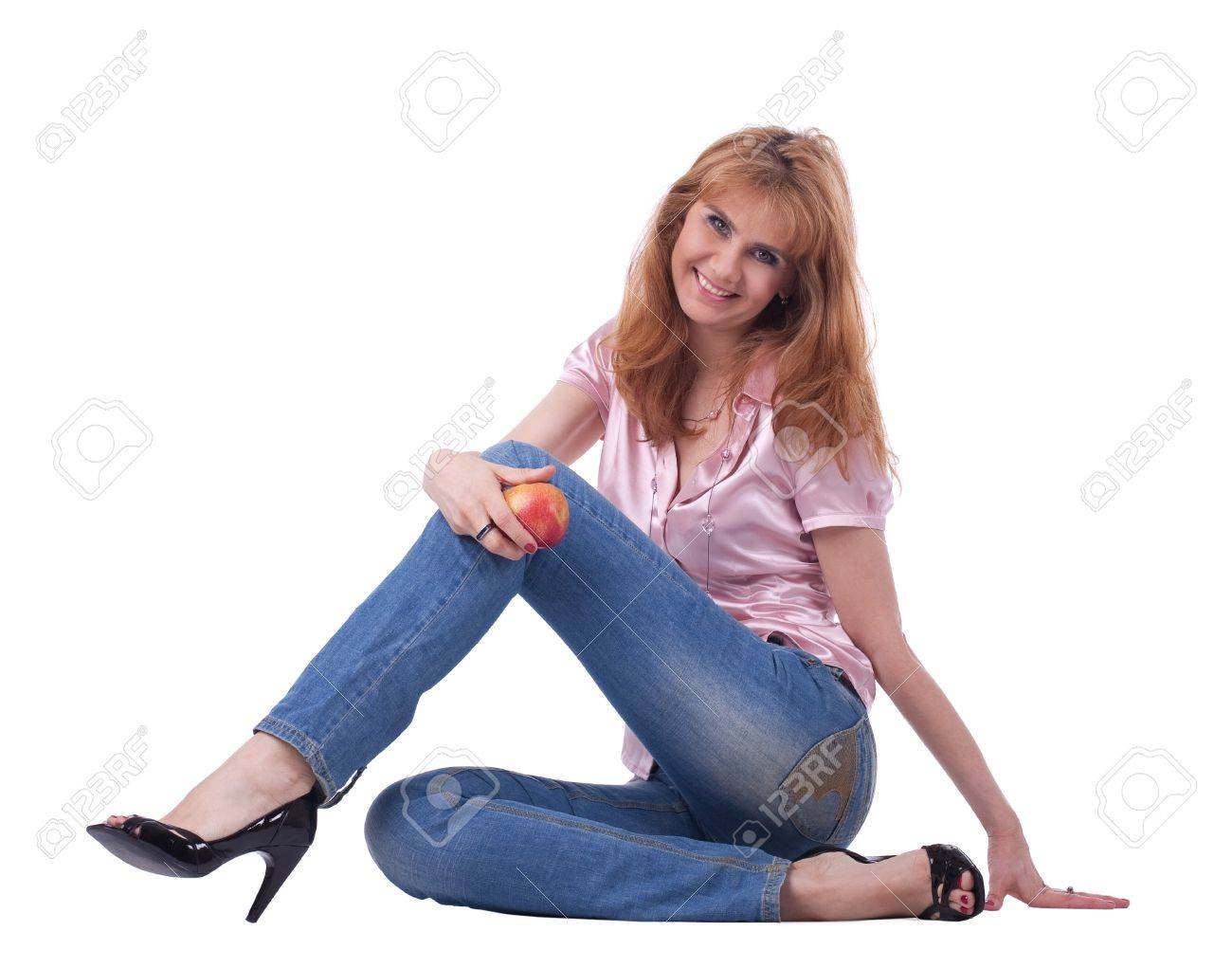 mature woman in jeans
