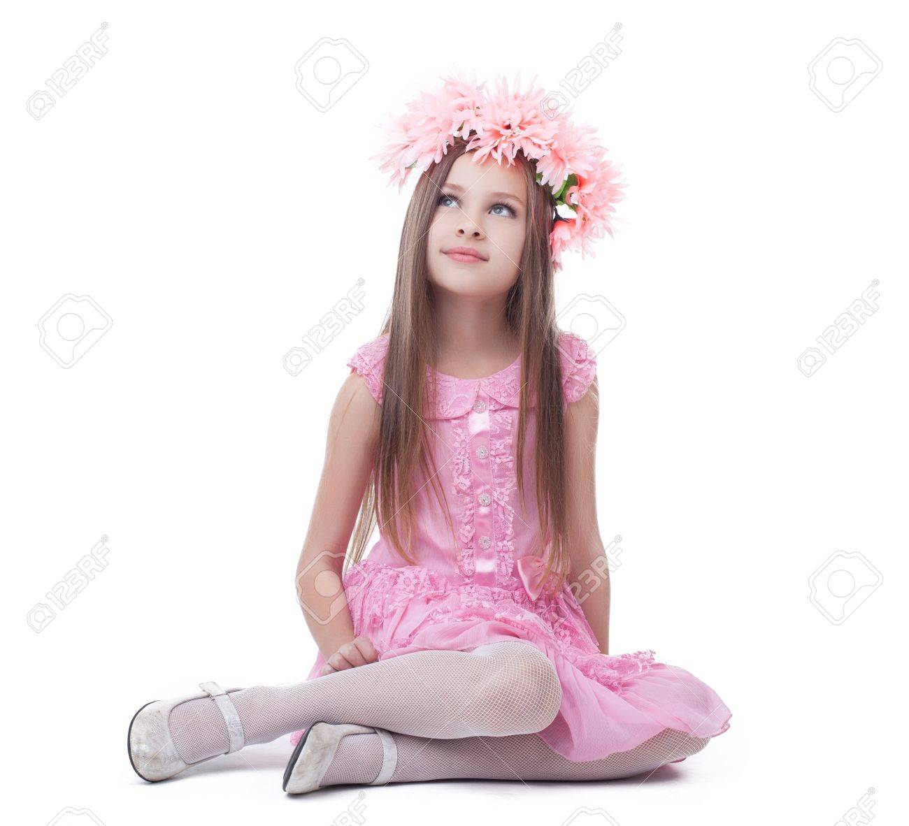 girl in pink dress