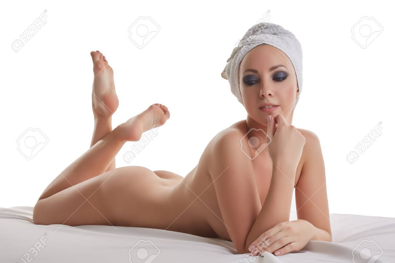 Attractive Nude Woman Posing With White Towel Around Her Head Stock Photo,  Picture and Royalty Free Image. Image 36131638.