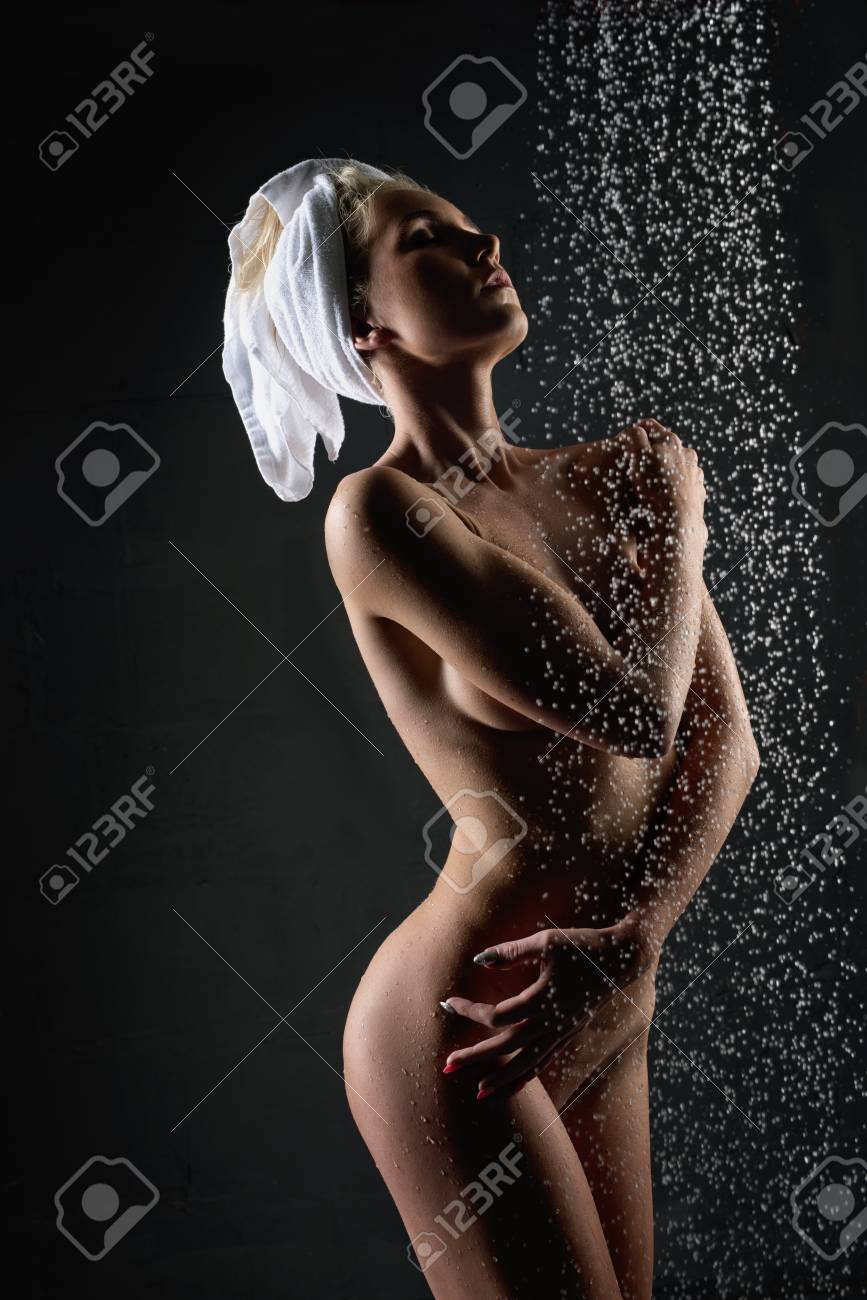 Andrey GuryanovSlim Naked Woman Having Shower In The
