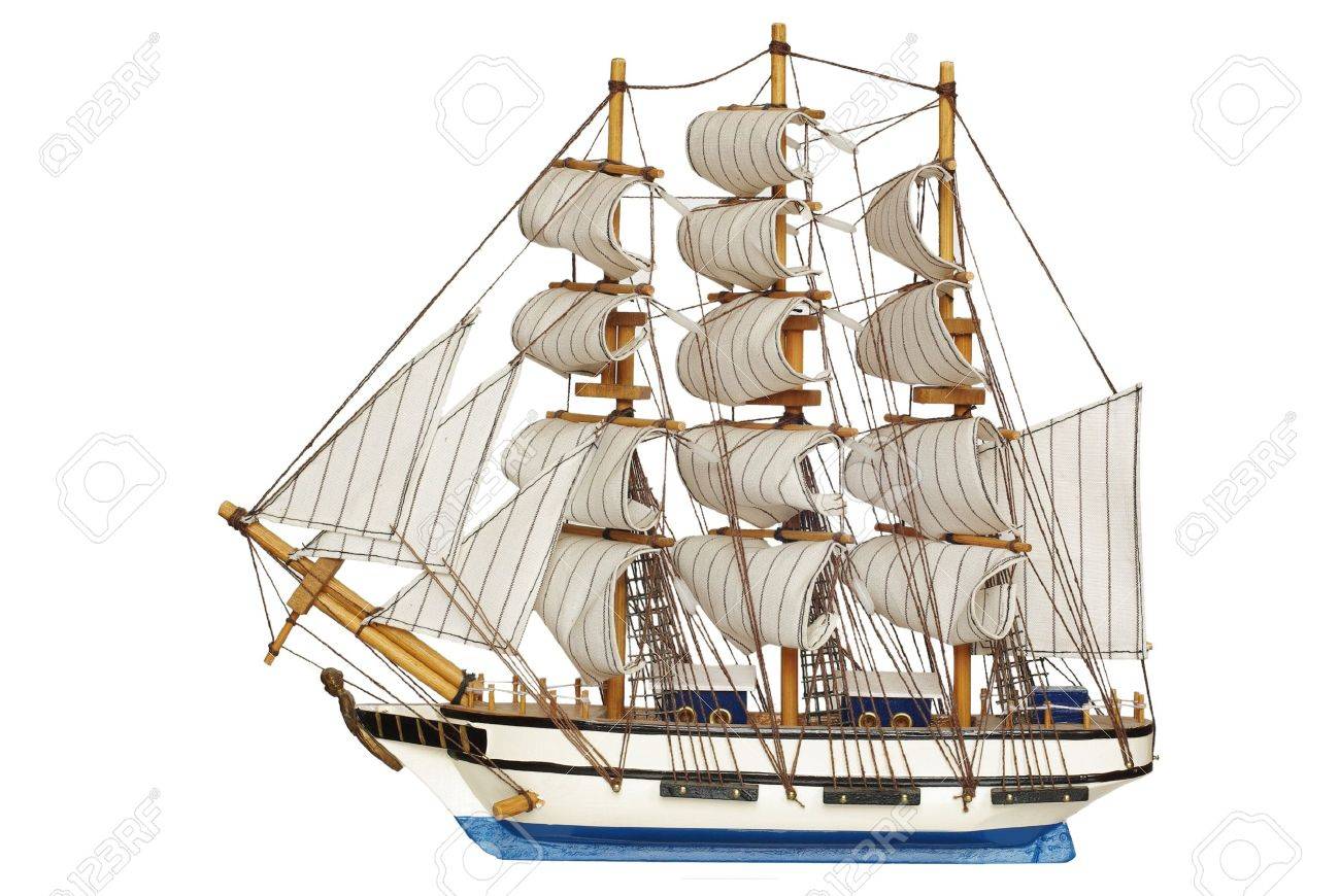 sailing-ship under full sails on white background - 7427316 sailing-ship under full sails on white background - 7427316