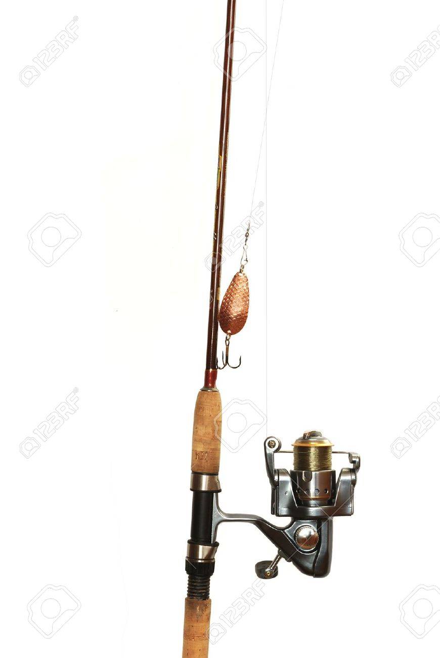 fishing-rod with spinning-wheel on white background - 8868312 fishing-rod with spinning-wheel on white background - 8868312