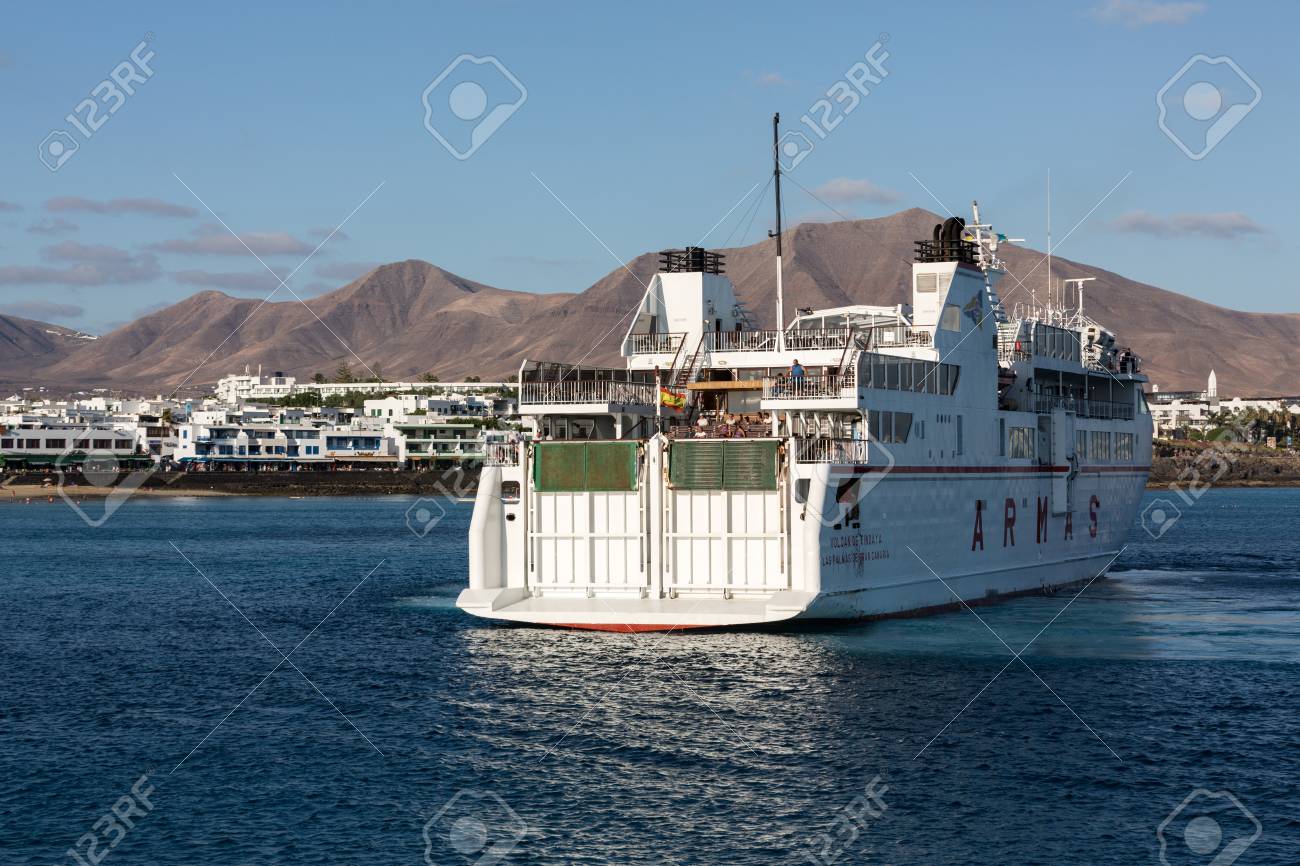 Canary Island Ferry Sails From Playa Blanca Lanzarote And Corralejo