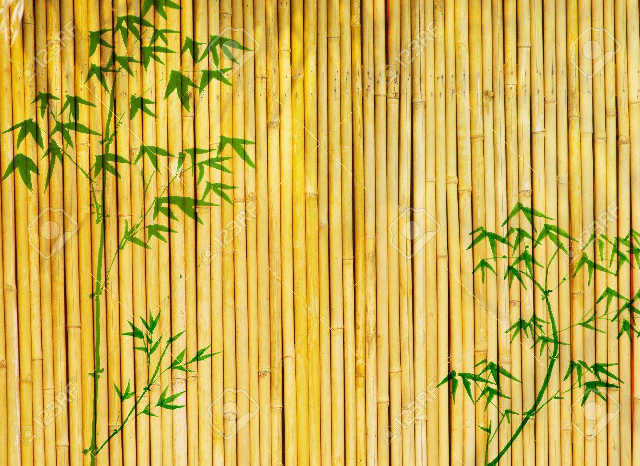 ゴールデン竹背景光の任意のプロジェクトのために大きい 笹の葉背景のフレームです の写真素材 画像素材 Image
