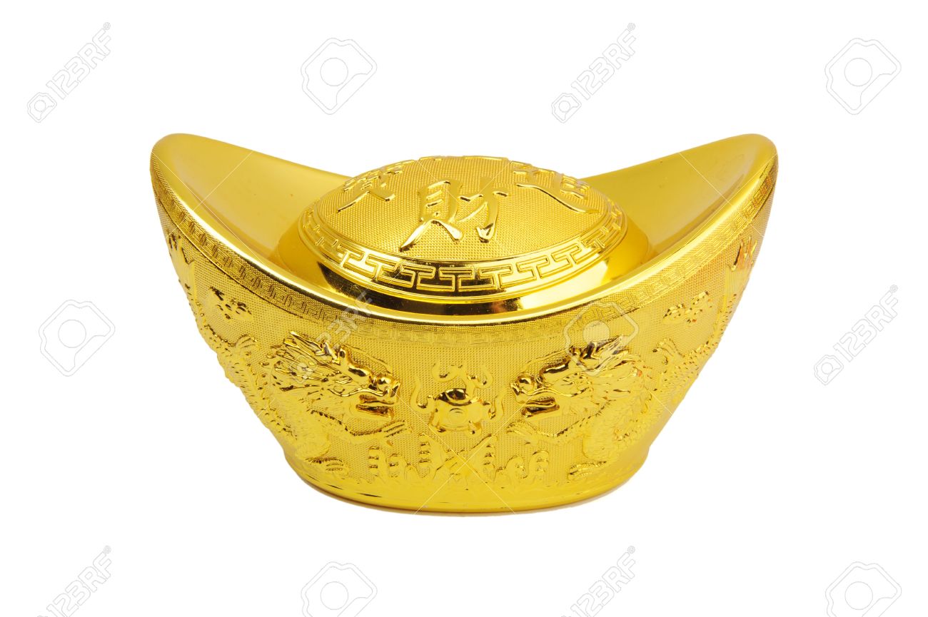 Chinese Gold Ingot Mean Symbols Of Wealth And Prosperity Stock Photo Picture And Royalty Free Image Image 12048733