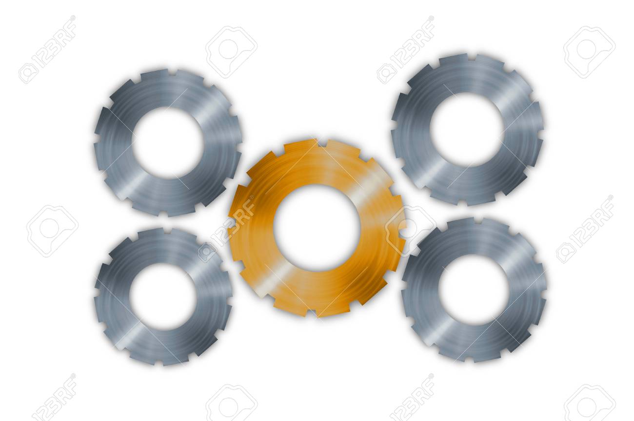 白い背景に分離された金属コードギアス歯車 の写真素材 画像素材 Image