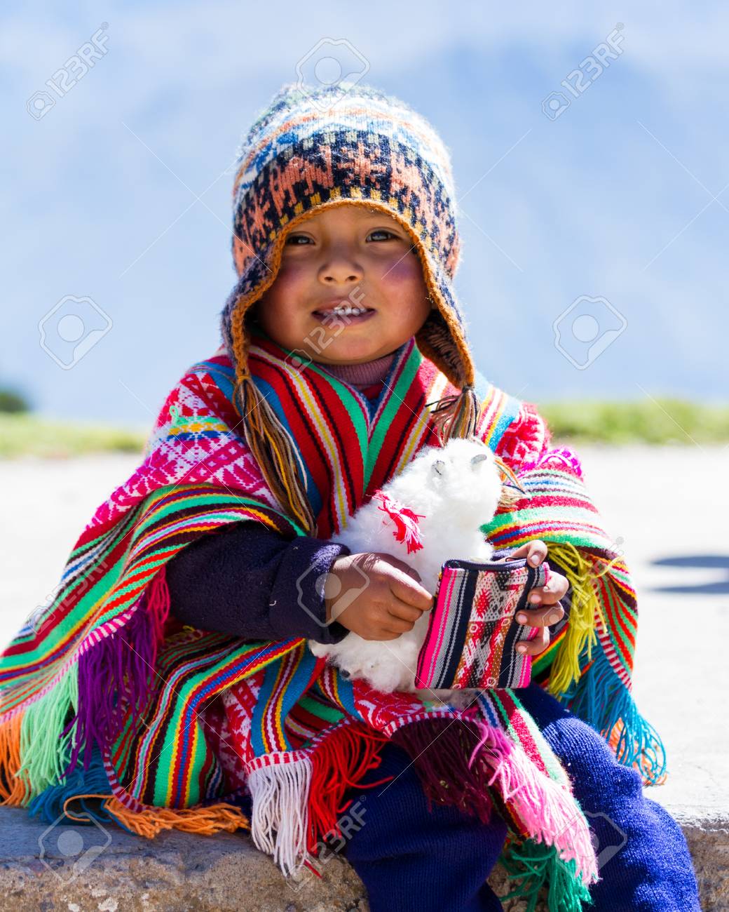 Del Perù Vestiti Tradizionali Peruviani Puno Perù 20 Agosto 2016 I