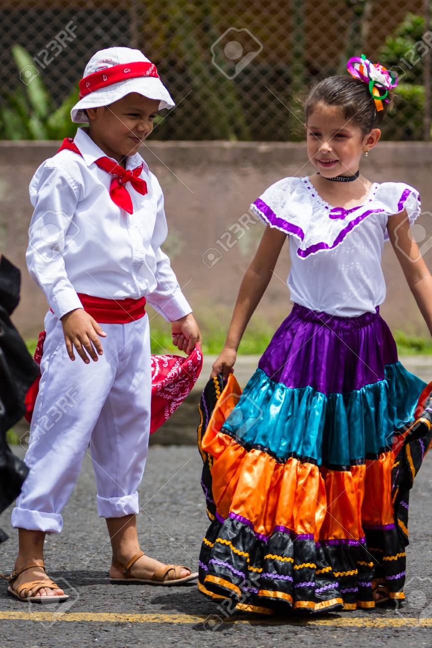 Young Children Celebrating Independence Day In Costa Rica With Stock Photo Picture And Royalty Free Image Image 86161610