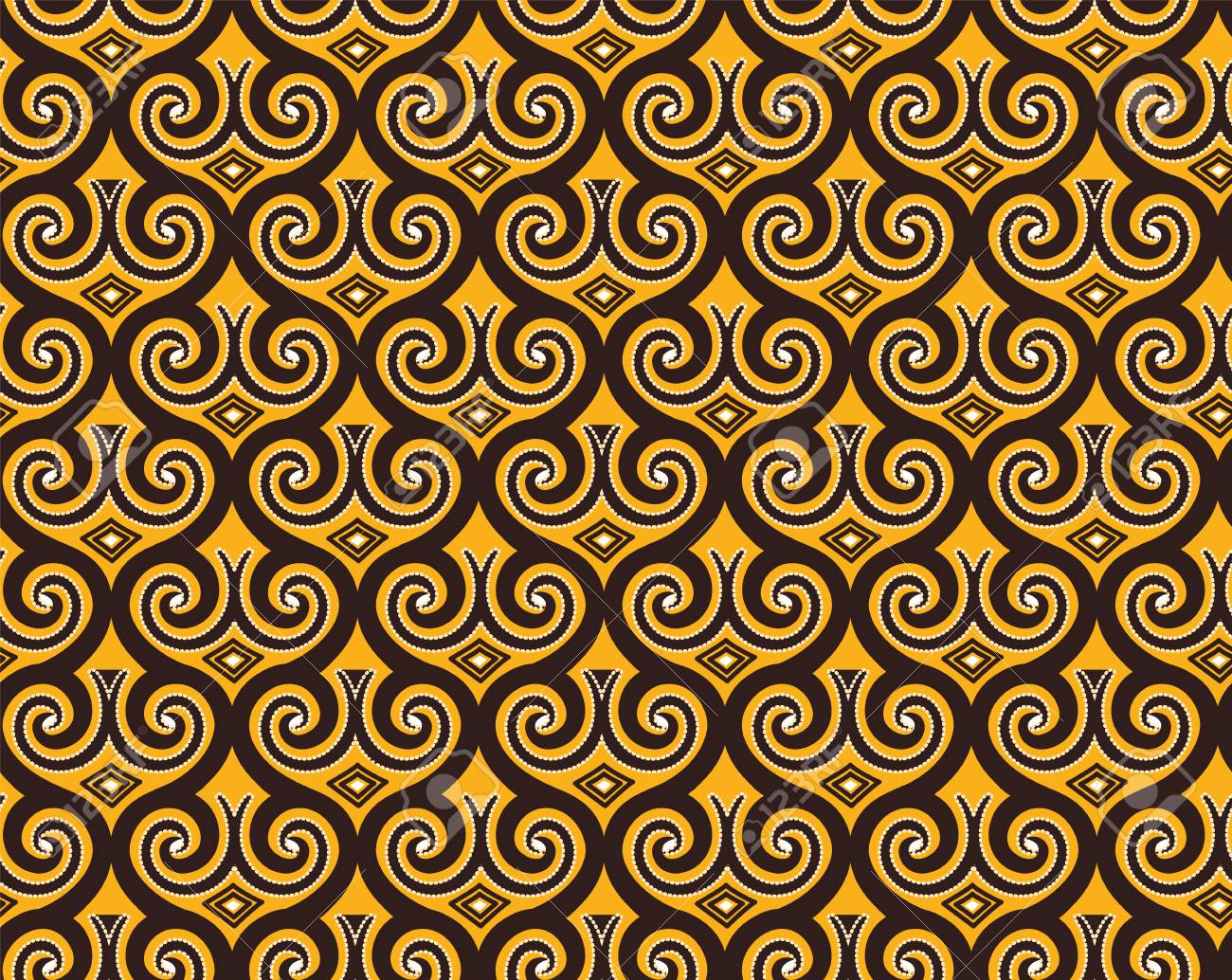 Seamless Pattern In Indonesian Batik Style On The Brown Background Royalty Free Cliparts Vectors And Stock Illustration Image 125256917