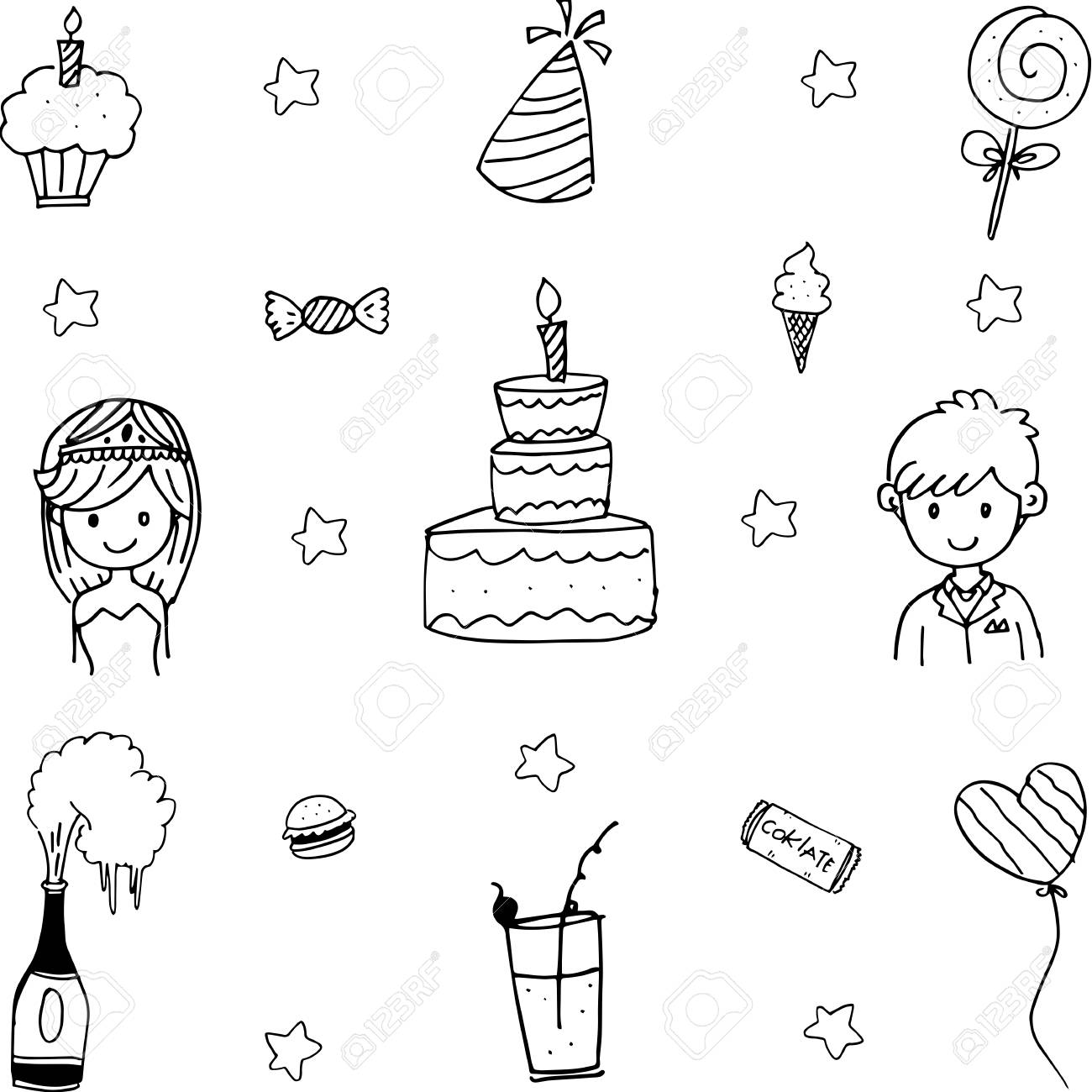 doodle vector art wedding