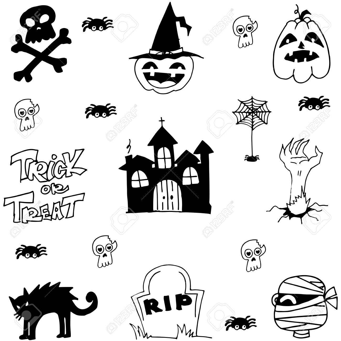 ハロウィン城猫ゾンビ落書きベクトル アート イラストのイラスト素材 ベクタ Image 59030099