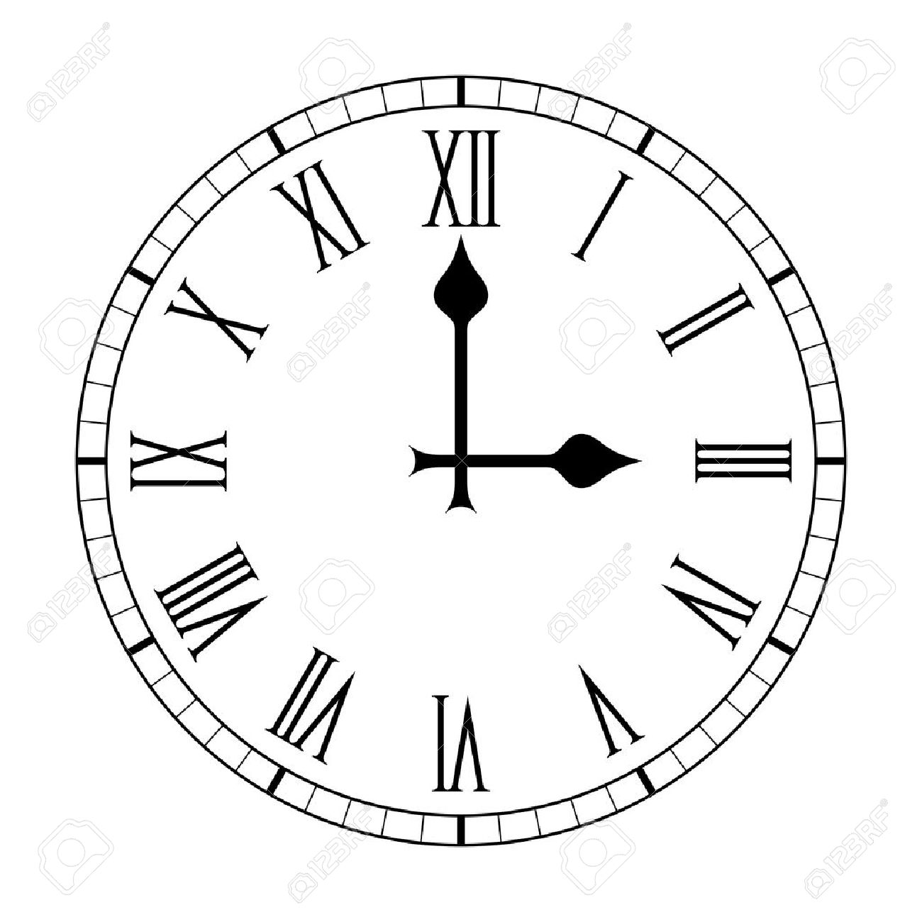 plain roman numeral clock face royalty free cliparts vectors and