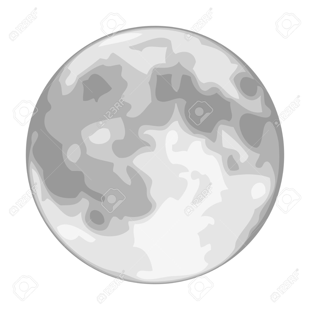 Vector Full Moon Isolated On White. Each Shade Of Grey Is On Its Own  Separate Layer For Easy Manipulation Royalty Free SVG, Cliparts, Vectors,  and Stock Illustration. Image 23659990., image size:1300x1300