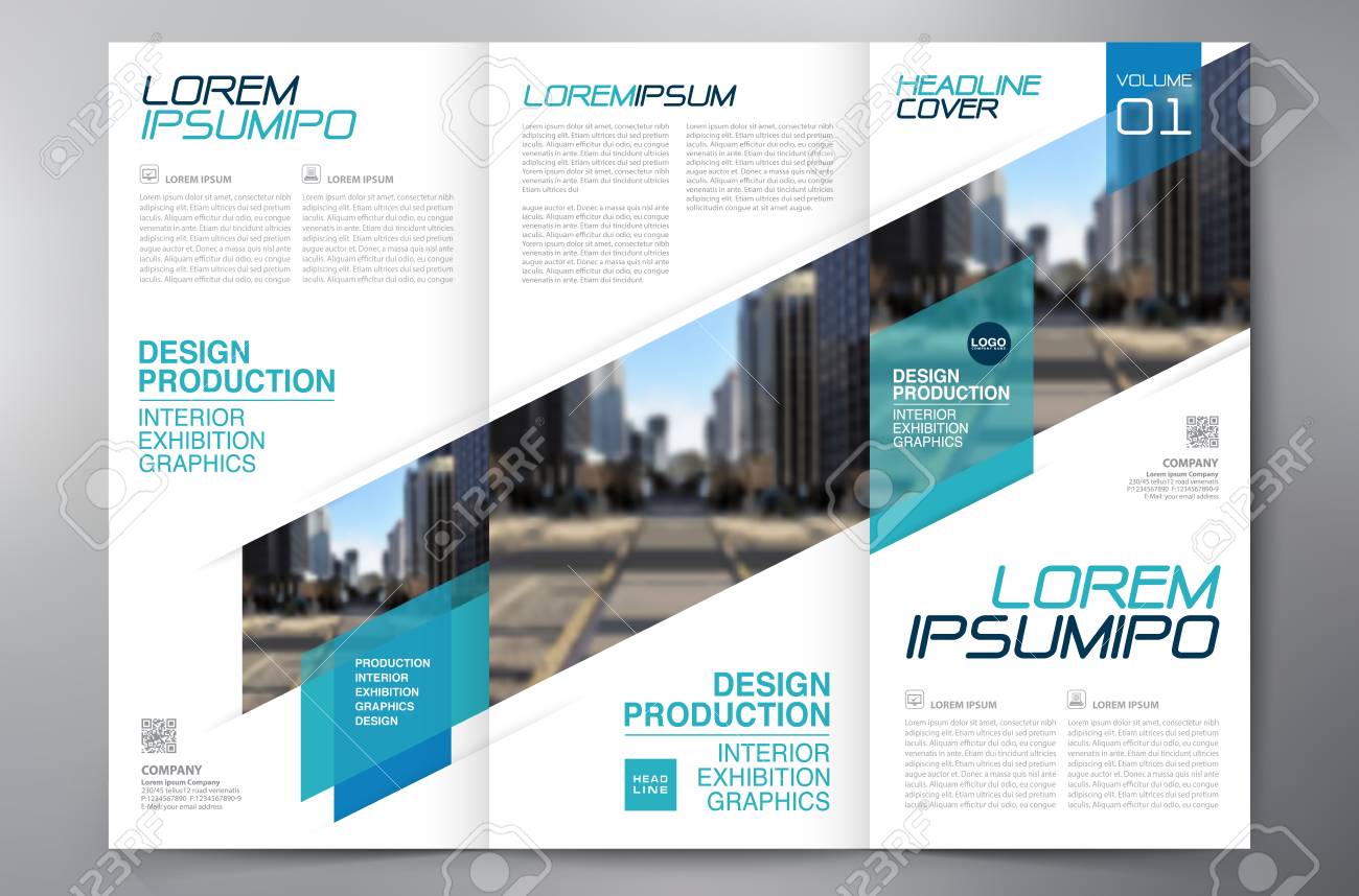 business brochure flyer design leaflets 3 fold template cover