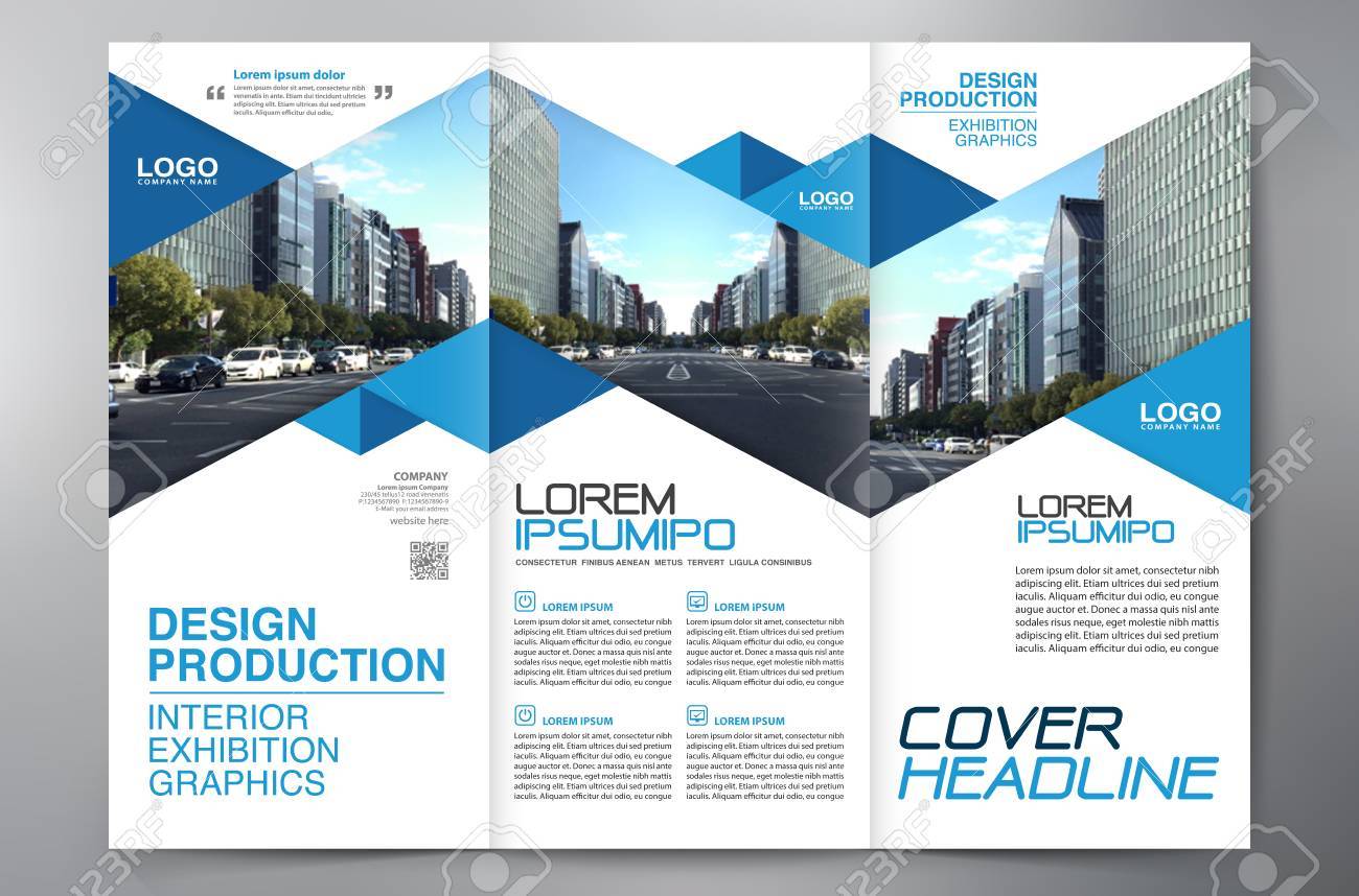 business brochure flyer design leaflets 3 fold template cover