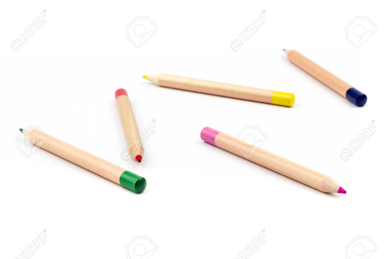 color pencil is stationery of art isolate on white background