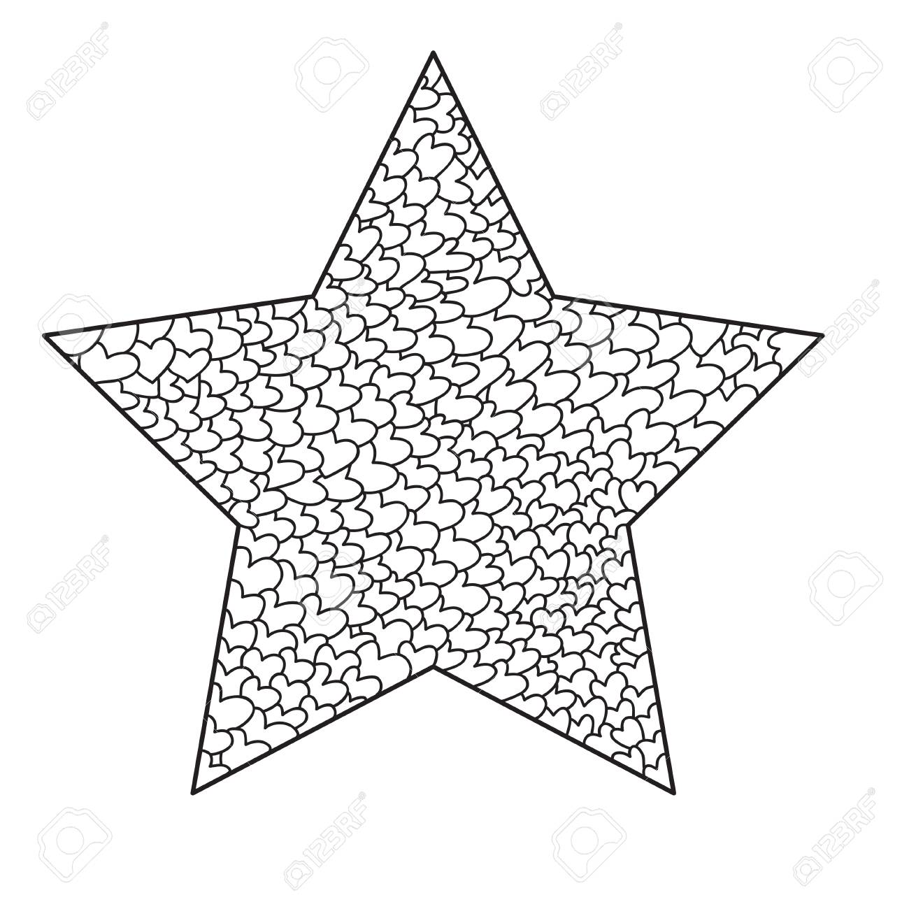 白い背景に隔離されたマンダラ星の形 大人と子供のための塗り絵 ベクトルイラスト のイラスト素材 ベクタ Image 93521987