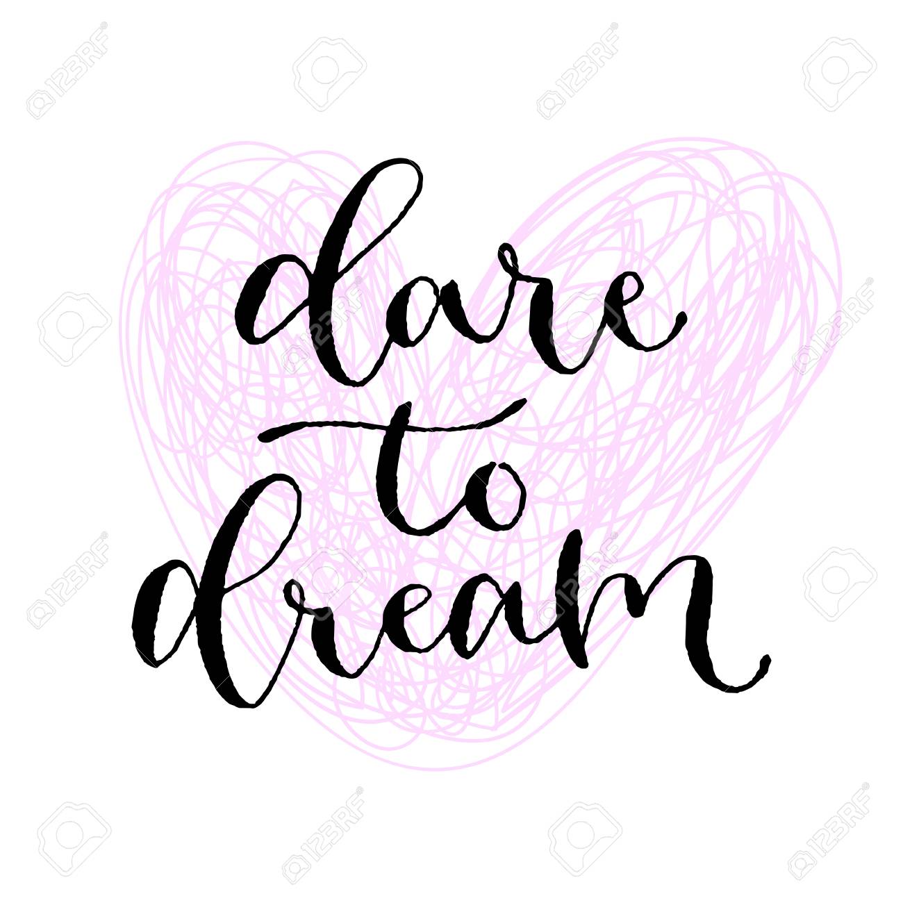 dare to dream handwritten greeting card printable quote template