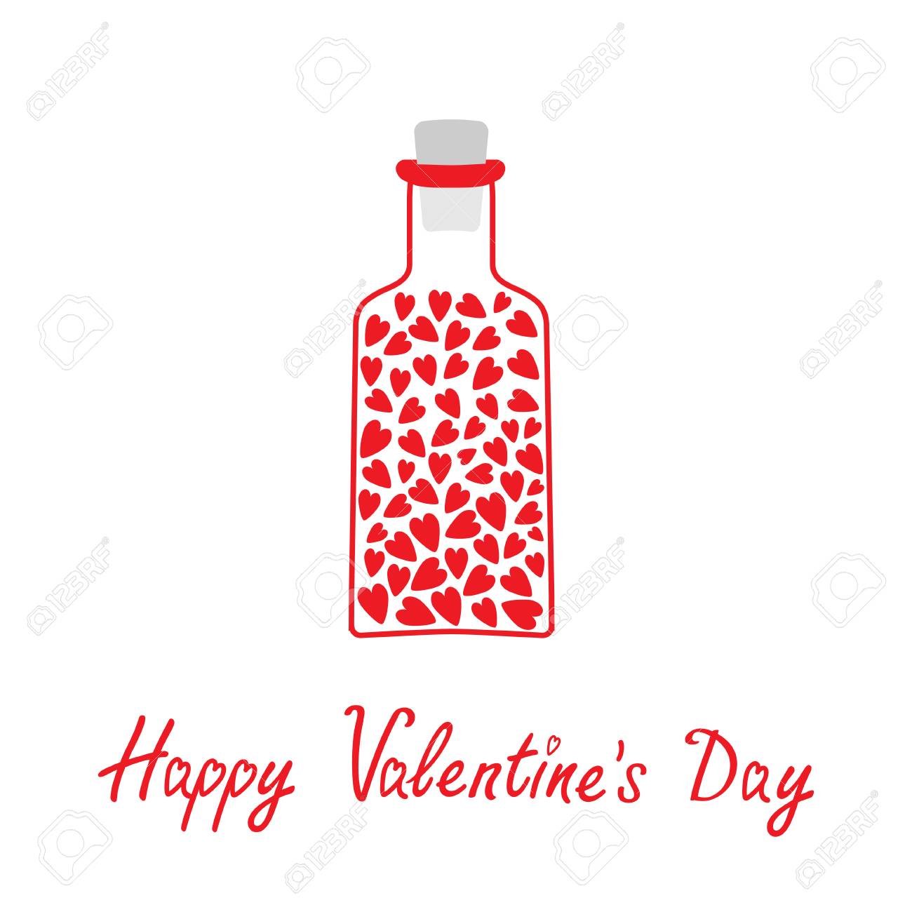 love bottle with hearts inside happy valentines day card card