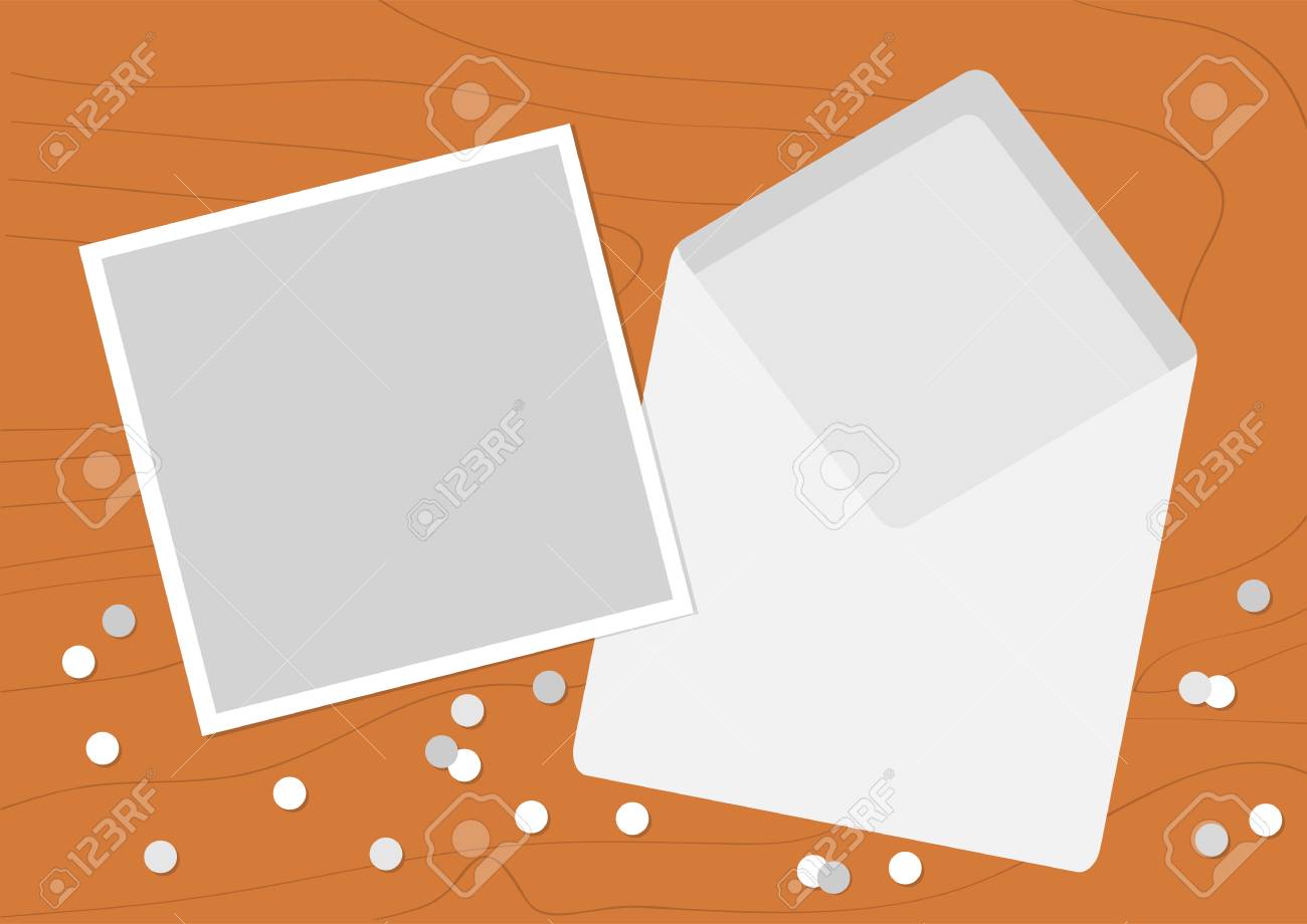 white opened blank envelope letter with greeting card realistic