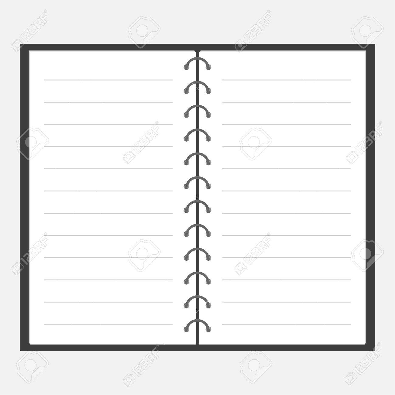 open notebook with spiral and blank lined paper lined template blank line paper