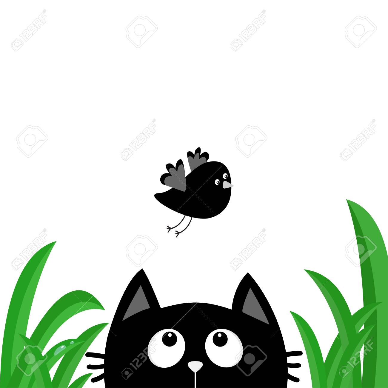 Silhouette De Tete De Visage De Chat Noir En Levant A L Oiseau Qui Vole Goutte De Rosee D Herbe Verte Clip Art Libres De Droits Vecteurs Et Illustration Image Silhouette De Tete De Visage De Chat Noir En Levant A L Oiseau Qui Vole Goutte De Rosee D Herbe Verte Clip Art Libres De Droits Vecteurs Et Illustration Image