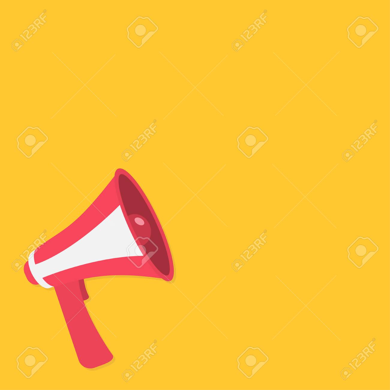 megaphone speaker loudspeaker round icon announcement sign it announcement template