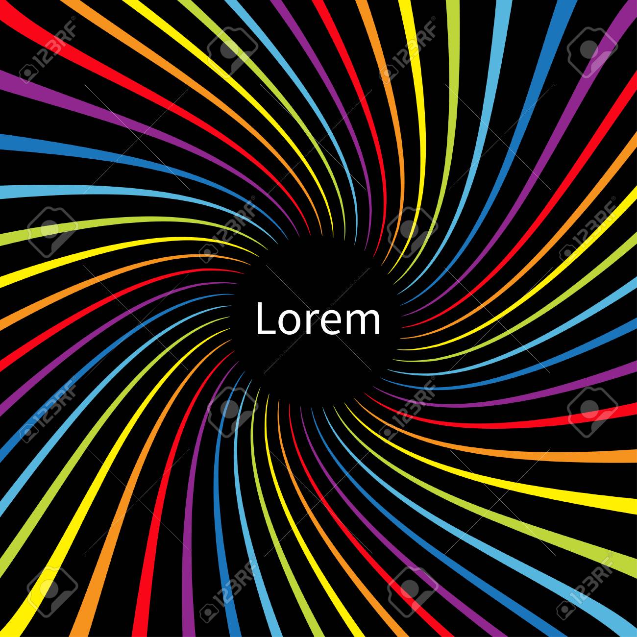Vettoriale Velocita Spirale A Colori Arcobaleno Linea Di Movimento Brillante Colorato Insieme Cerchio Modello Di Testo Nero Sfondo Astratto Design Piatto Illustrazione Vettoriale Image 83738567
