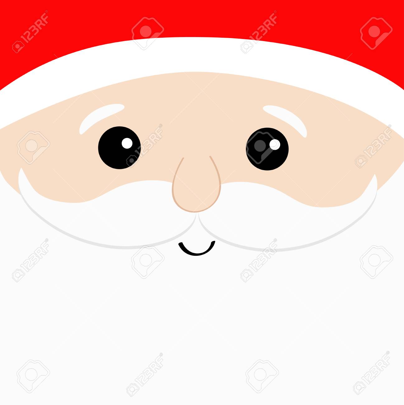 Cara De Cabeca Grande De Papai Noel Barba Branca Bigodes Sobrancelhas Chapeu Vermelho Personagem Engracada Dos Desenhos Animados Bonitos Feliz Natal Fundo De Inverno Cartao De Saudacao Ilustracao Vetorial Ilustraciones Vectoriales Clip