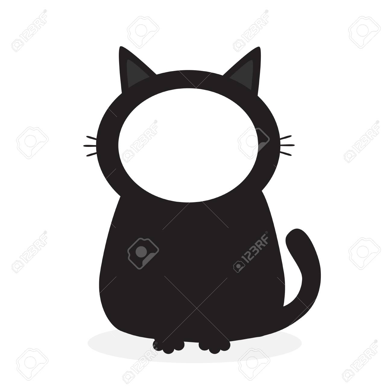 black kitten cat face frame template for photo pictute cute