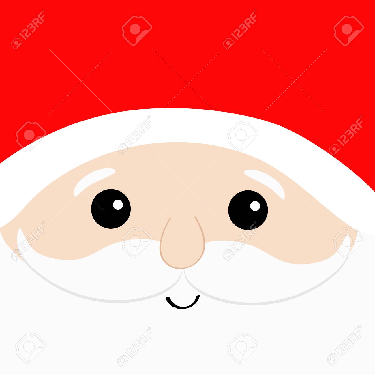 Santa Claus Big Head Face Beard Moustaches White Eyebrows