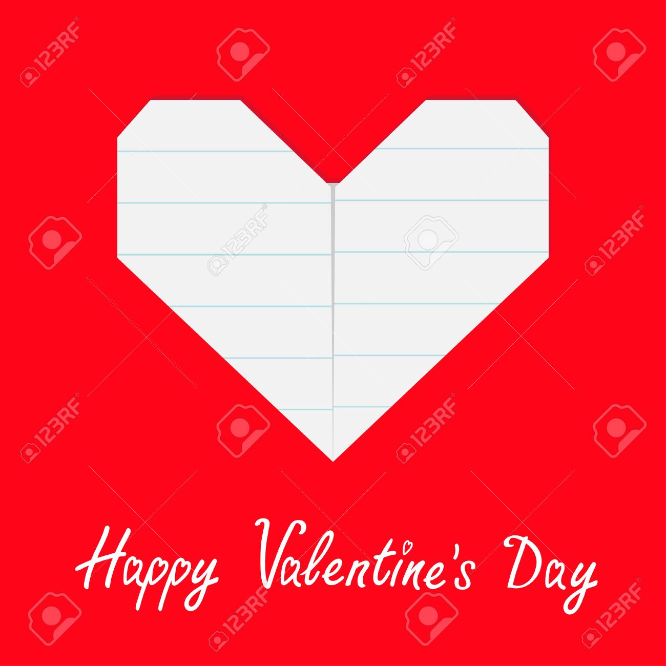 Happy Valentines Day Sign Symbol Notebook Line Paper Heart Icon