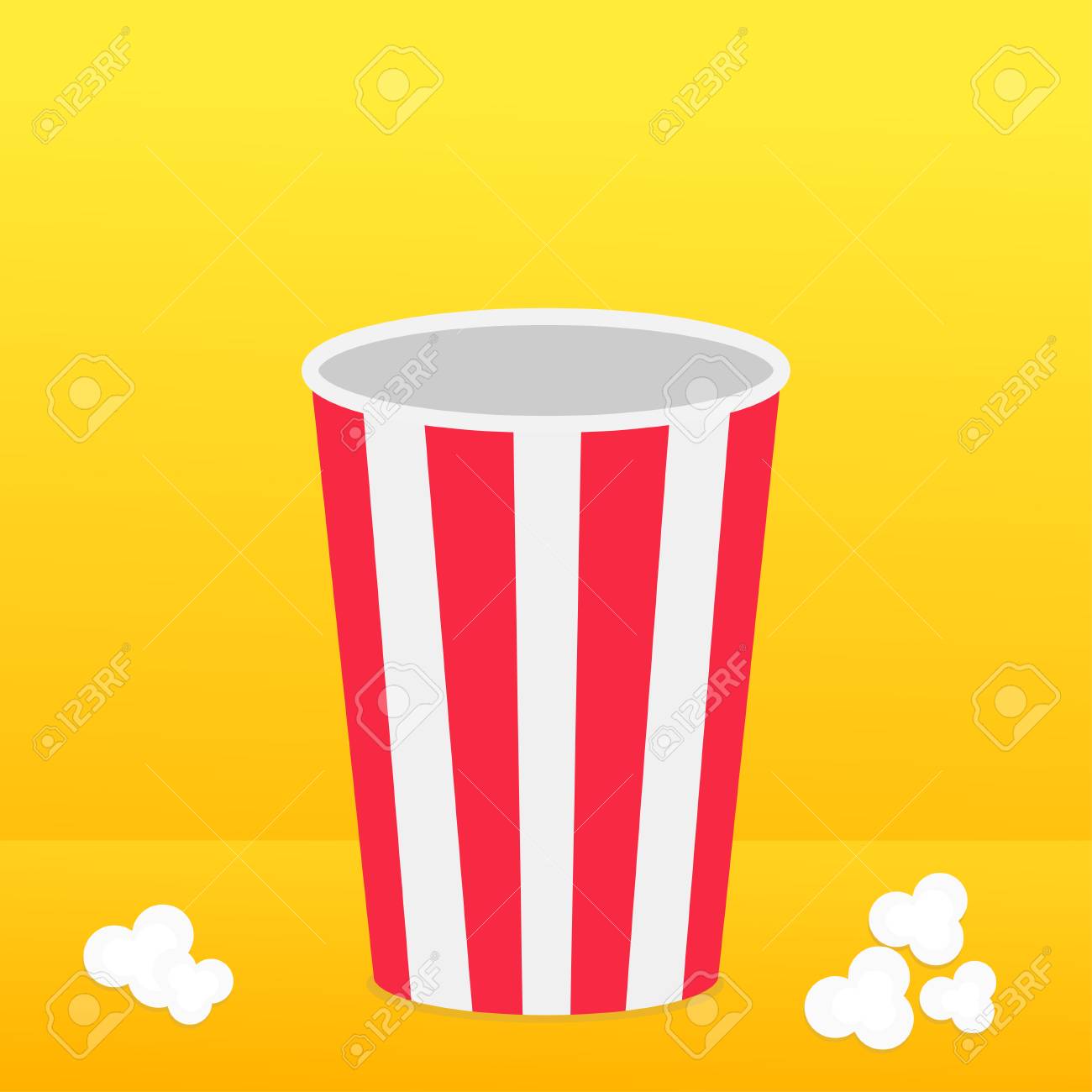 Caixa Redonda Da Pipoca Que Esta Na Superficie Icone De Cinema Filme Em Estilo Design Plano Pipoca De Milho Fundo Gradiente Amarelo Comida Rapida Ilustracao Vetorial Ilustraciones Vectoriales Clip Art Vectorizado Libre