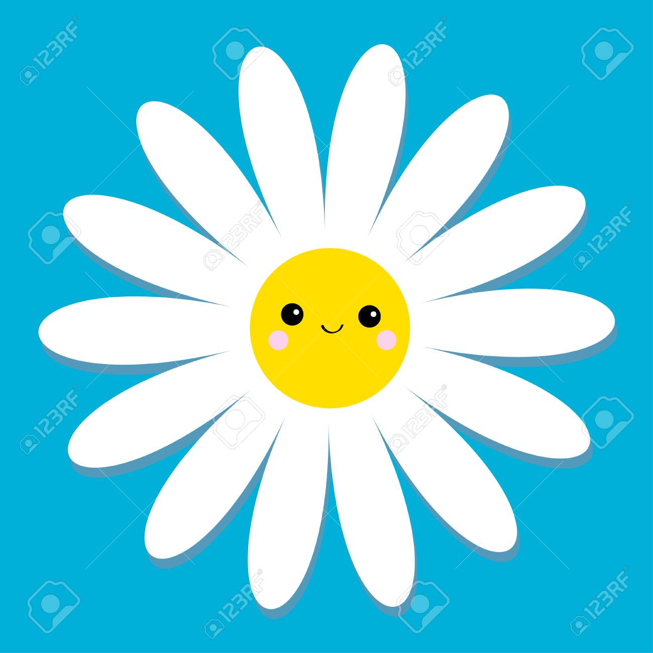 Camomila Da Margarida Branca Com Cabeca Da Cara Colecao De