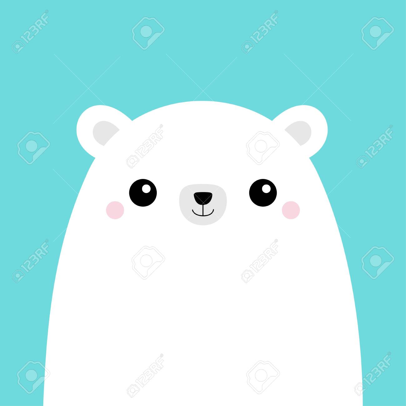 Polar White Bear Cub Face Cute Cartoon Kawaii Funny Baby Character Royalty Free Cliparts Vectors And Stock Illustration Image