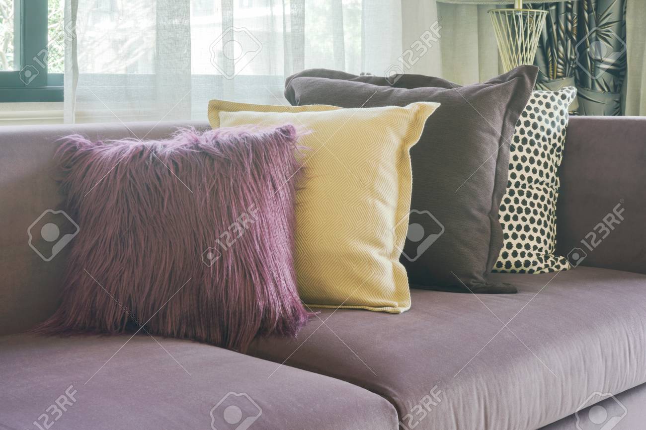 purple sofa pillows