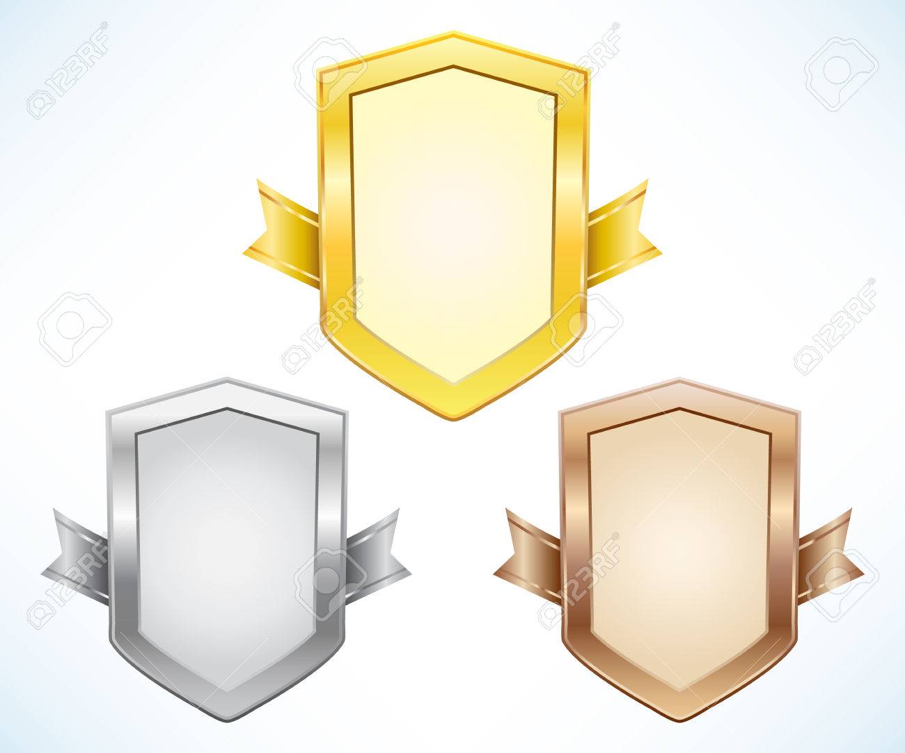 金 銀 銅の盾のイラスト素材 ベクタ Image