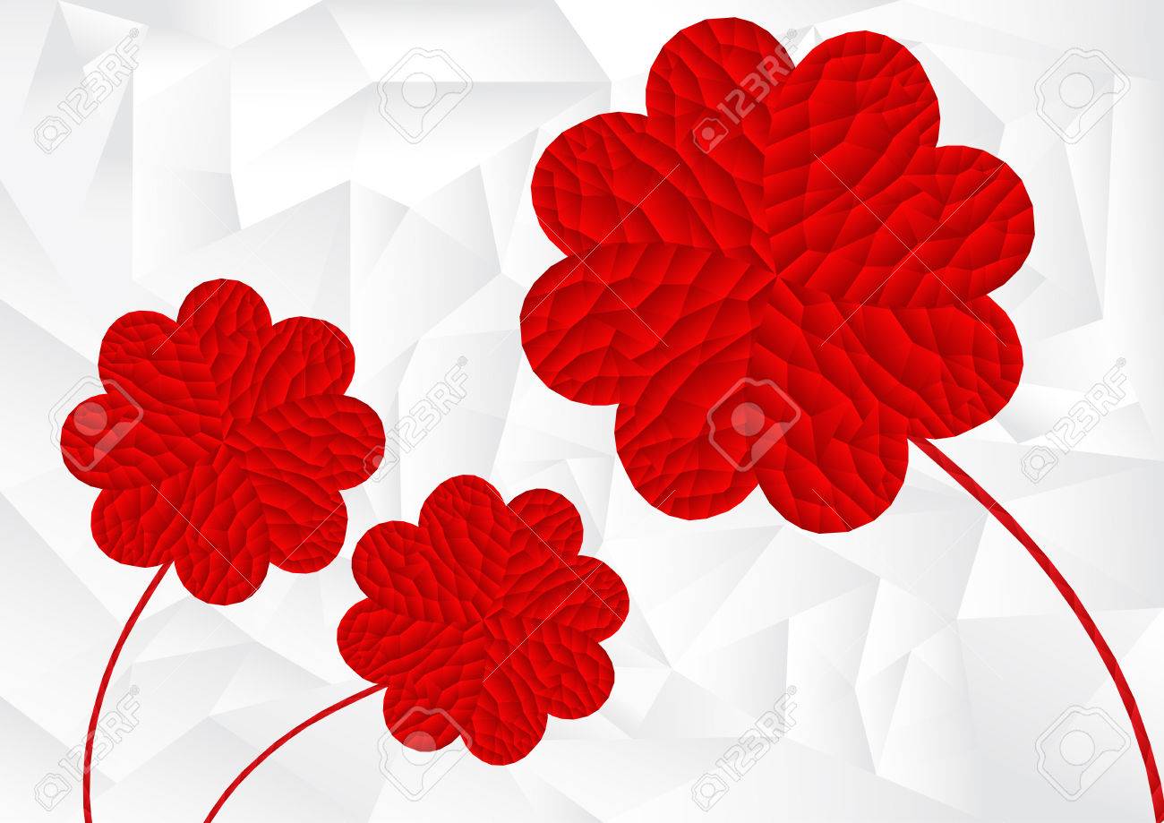 Polygon Rotes Herz In Blumenform Mit Weissem Hintergrund Arrangieren Abbildung Kopieren Sie Platz Fur Text Valentinstag Grosse Deckblatter Landschaft Lizenzfrei Nutzbare Vektorgrafiken Clip Arts Illustrationen Image