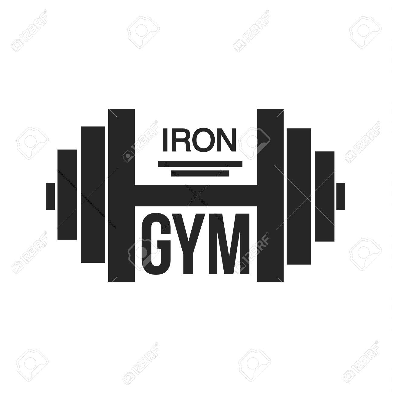 Vector Logo Design For Fitness Club Iron Gym Royalty Free