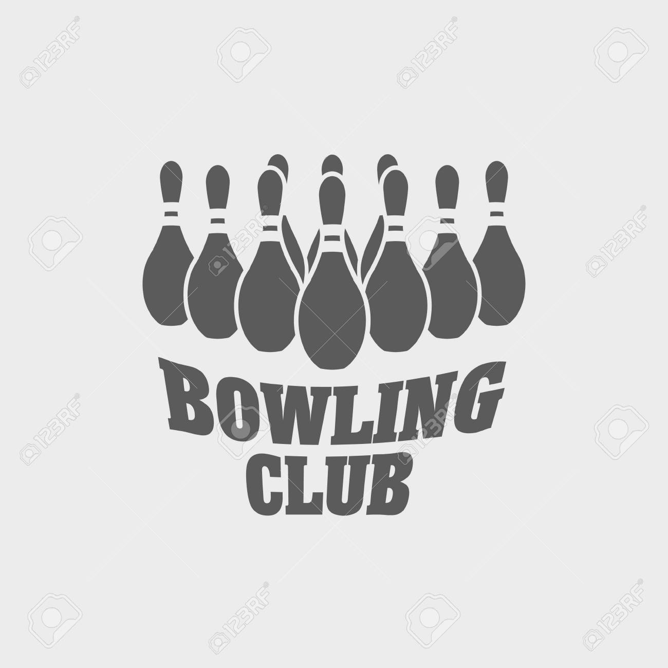 bowling club logo label or symbol design template with bowling