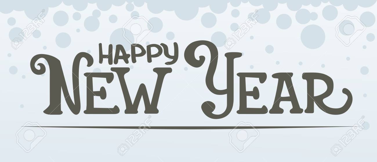 happy new year simple lettering design royalty free cliparts