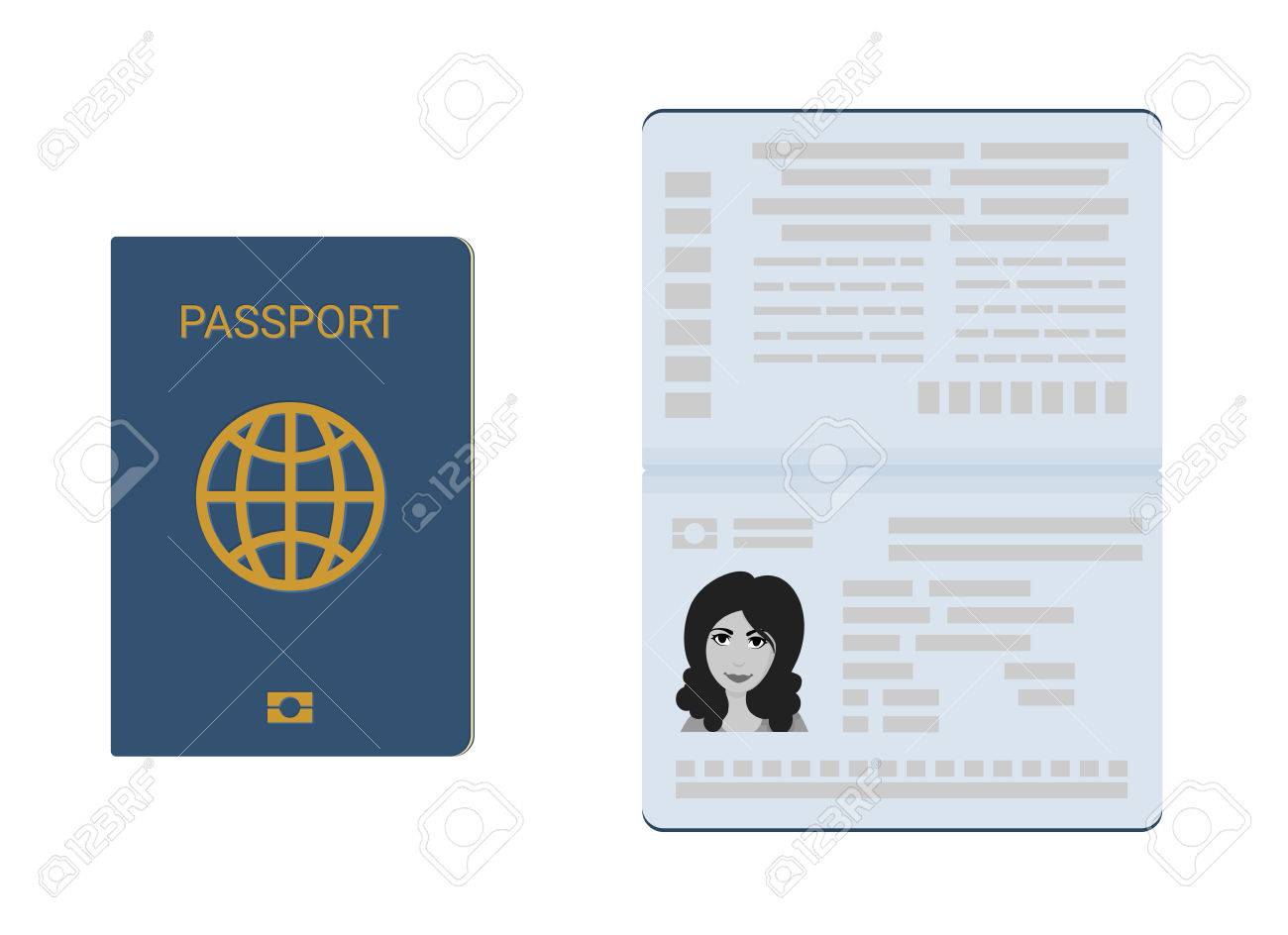 Cartoon pink international passport – Royalty-Free Vector | VectorStock, image size:1300x944