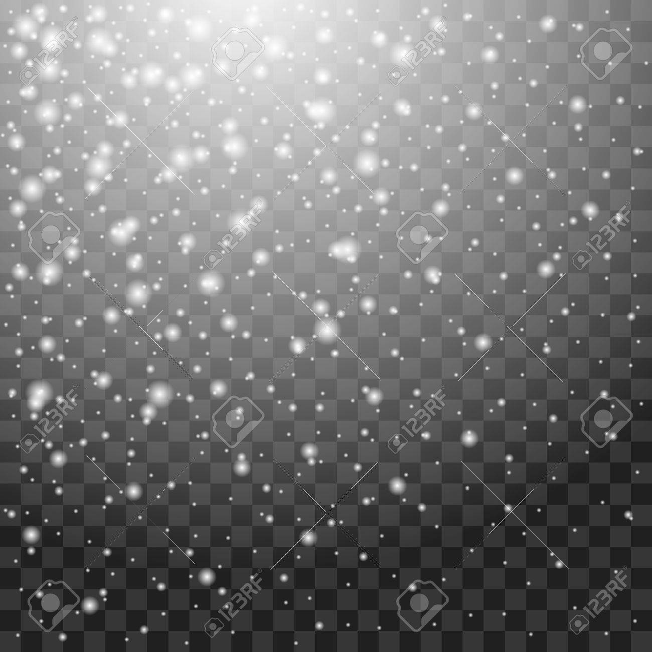 Chute De Neige Fond D Hiver Belle Chute De Neige Avec Des Flocons De Neige Realiste Isole Sur Fond Transparent Clip Art Libres De Droits Vecteurs Et Illustration Image