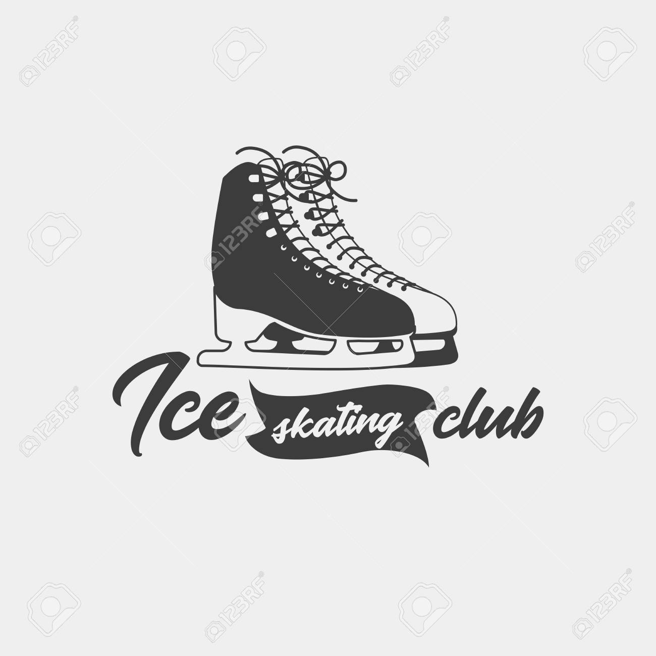 badge template for ice skating club monochrome symbol this