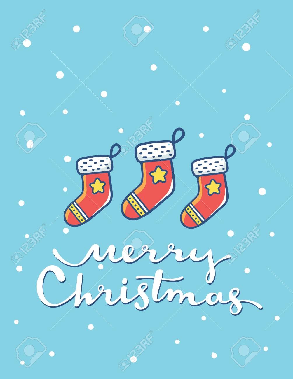 Illustration Vectorielle De Chaussettes De Couleur Rouge De Noel Avec Texte Manuscrit Joyeux Noel Sur Fond Bleu Avec De La Neige Main Dessiner La Conception Stylisee Plate Pour Le Web Site Banniere Illustration Vectorielle De Chaussettes De Couleur Rouge De Noel Avec Texte Manuscrit Joyeux Noel Sur Fond Bleu Avec De La Neige Main Dessiner La Conception Stylisee Plate Pour Le Web Site Banniere